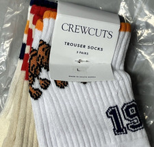 J Crew Crewcuts Kids Graphic Trouser Socks 3 Pack Tiger Stripe Size Large
