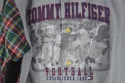 Tommy Hilfiger Boy's 7 Shirt Button Front Vintage 90's Football Print - Picture 2 of 7