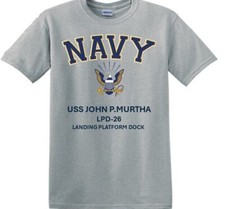 USS JOHN P.MURTHA  LPD-26* AMPHIBIOUS *NAVY EAGLE*SHIRT. OFFICIALLY LICENSED