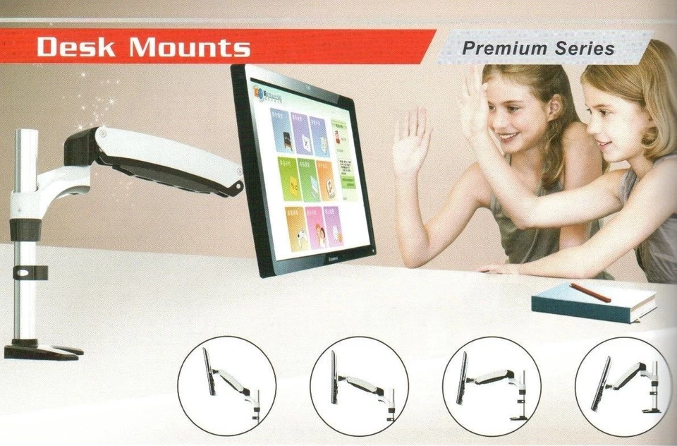 RobotArm VM DS111D Desk Mount LCD for 15" to 27" LCD or LED monitors NEW IN BOX - Image 3 of 3