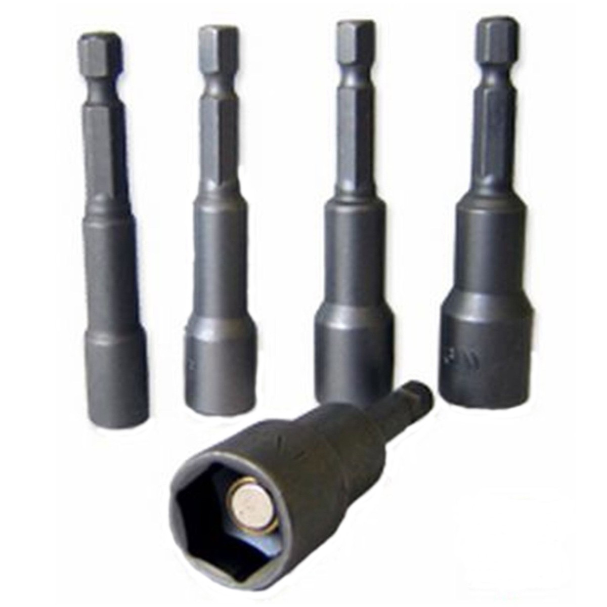 Neiko 10066A 5 Pc SAE Quick Change Hex‑Shank Magnetic Power Nut