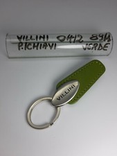 Keychain - Leather/metal - Green/Chrome - Cod.04/2 - Villini