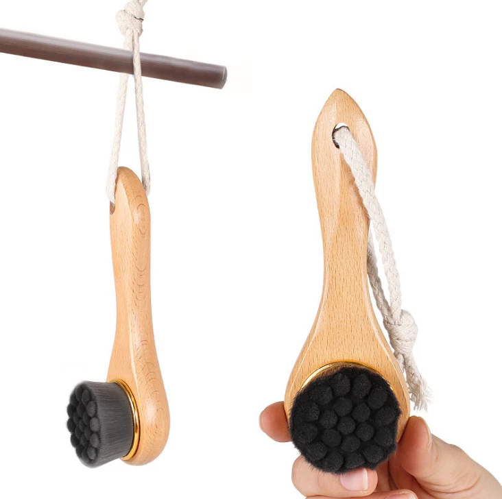 1pc Face Cleansing Brush Wooden Handle Professional Fiber Face Cleansing Brush  - image 3 of 4
