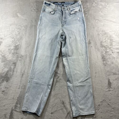 Wild Fable Women's Super High Rise Distressed Mom Jeans Size 8 Light Blue EUC!