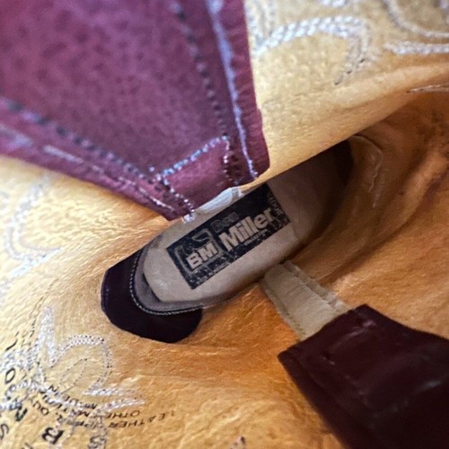 Vintage Ben Miller Collection Western Boots Mahogany Brown Shiny Women's 6 - Picture 9 of 11
