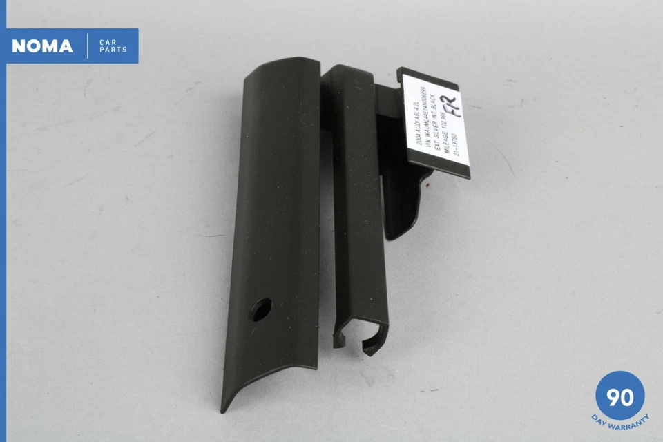 04-10 Audi A8 A8L D3 Quattro Cubierta de riel de asiento delantero derecho moldura negra OEM Foto 3 de 4