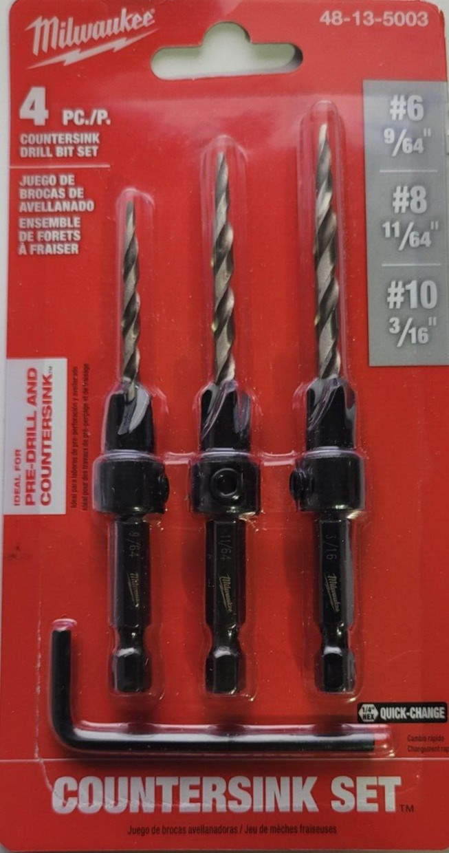 Milwaukee #6/#8/#10 Wood Countersink Set (3-Piece)