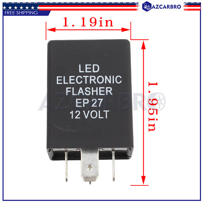 Yctze 5 Broches EP27 FL27 12V Décodeur Relais Clignotant Voiture Plug & Play Pour LED - Noir