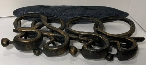 Modern Abstract Figurine Pack Of 4 Cyclists - Antique Bronze Finish - Picture 10 of 12