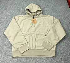 Stussy Stock Logo Hoodie Mens XXL Sand Sweatshirt Embroidered NWT