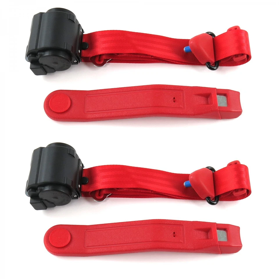 Kit de cinturón de seguridad Nash Ambassador 1933-1957 estándar 3pt rojo retráctil-2 cinturones Foto 2 de 2