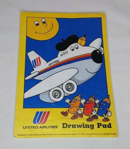 United Airlines Drawing Pad For Kids Vintage 1992 Blank Unused Unmarked Airplane - Picture 2 of 5