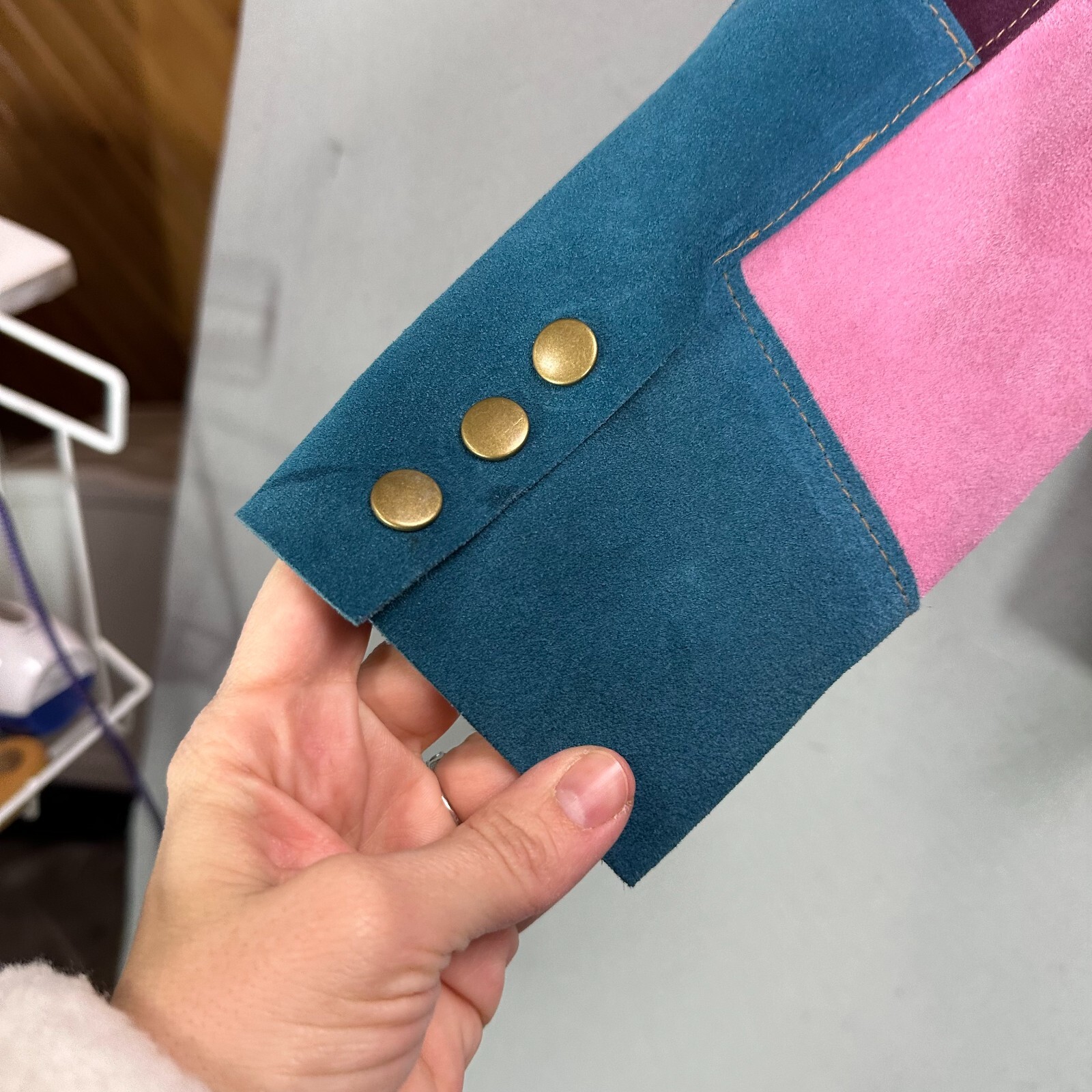 Penelope Chilvers Suede Leather Patchwork Shirt J… - image 20