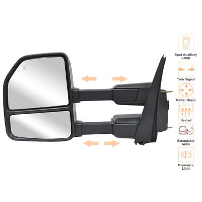 Towing Mirrors For 1999-16 Ford F250 F350 F450 SD Power Heated Signal Towing Mirrors For 1999-16 Ford F250 F350 F450 SD Power Heated Signal