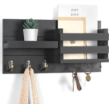 Mail Organizer for Wall Mount – Key Holder with Shelf Includes Letter Holder and