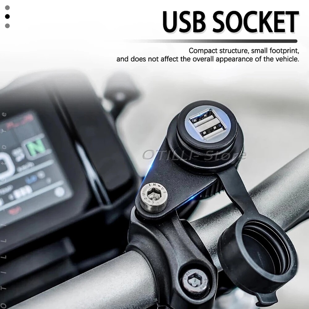 Motorcycle Dual USB Charger Socket for Yamaha MT09 MT07 UBS Quick Charge  Adapter