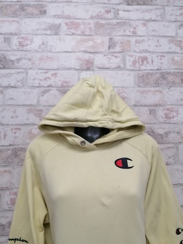 CHAMPION Yellow Hoodie - Logo Tape - Size UK Small - Picture 4 of 23