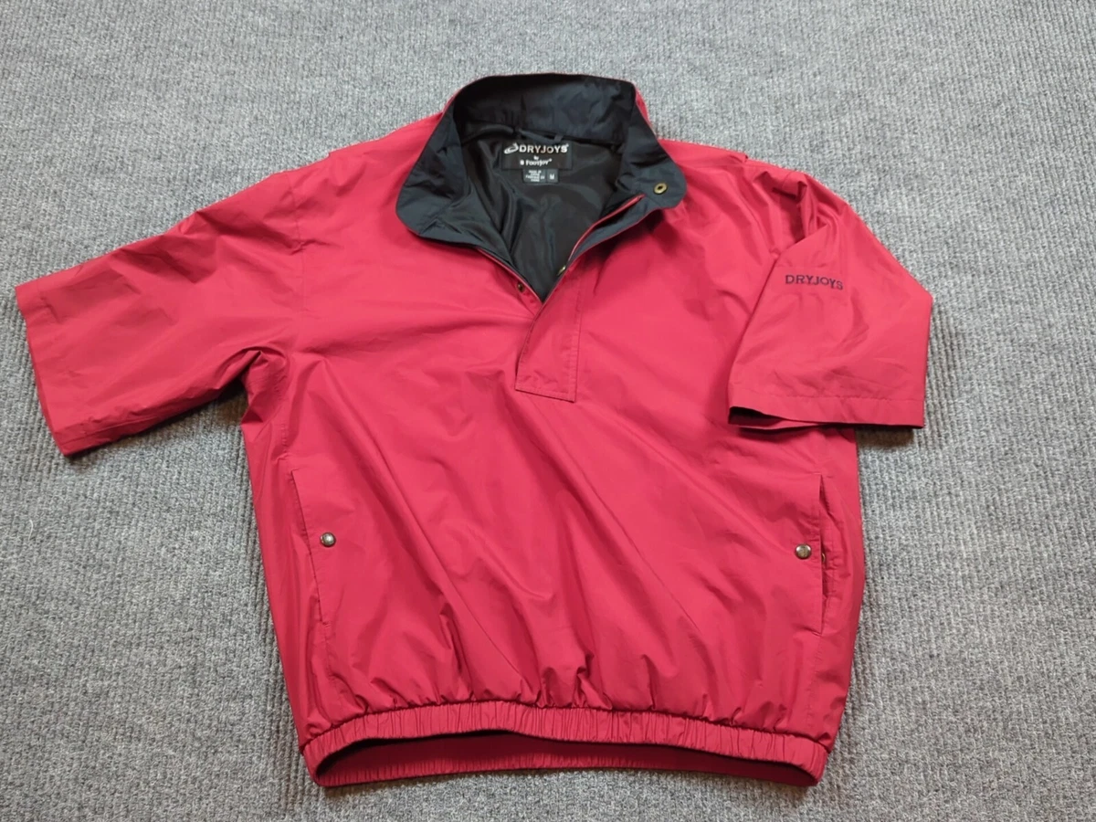 Veste De Pluie DryJoys FootJoy Rouge – Homme Taille L, Fermeture éclair, Poches Zippées