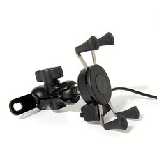 Ram Motorcycle Bike Handlebar Rail Mount X-Grip Holder Cell Mobile Phone Black