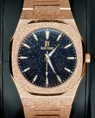 DANTE VELOCE Starlight Frosted ROSE GOLD Ice Out Diamond Watch paul rich NEW !
