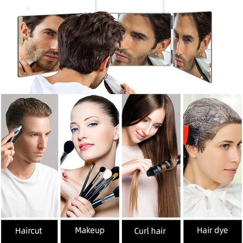 360 Mirror for Haircuts for Men for Women for Braiding Hair Trifold 3 Way Mir... - Picture 7 of 7