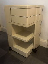Vintage Italian Jo Colombo 'Boby' Storage Cream Storage Unit Trolley