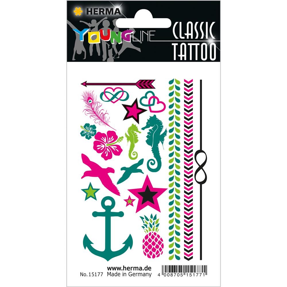 HERMA 15177 КЛАССИЧЕСКАЯ татуировка Summerfeeling Klebetattoos для тела-Наклейка ablsbar 1990₽