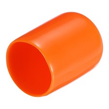 uxcell 20pcs Rubber End Caps 15mm 9/16" ID Vinyl PVC Round Tube 15mm, Orange