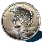 1921 HIGH RELIEF PEACE DOLLAR TRIBUTE 2 TROY OUNCES .999 FINE SILVER