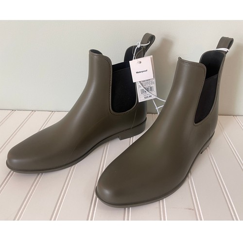NWT A New Day Waterproof Rain Ankle Boots Green - Size Women's 10 - Picture 2 of 8