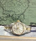 Ladies Rolex Oyster Perpetual Datejust Two Tone Oyster Silver Dial 26mm Watch