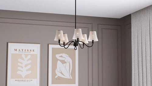Quoizel MCK5030 McKinney 5 Light 30"W Taper Candle Chandelier - Black - Picture 2 of 12