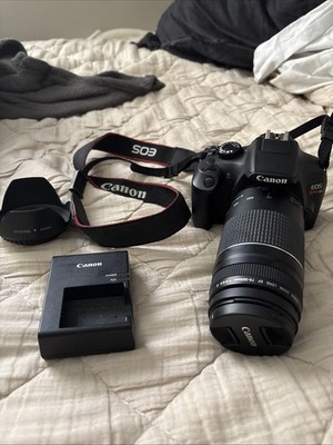 Canon EOS Rebel T6 Digital Camera | Canon 75-300mm | Battery Charger | Hood