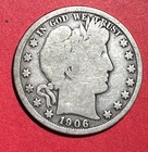 1906O US Barber SILVER Half Dollar "New Orleans" Mint! VG! Lower Mintage!