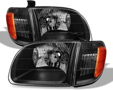 For 2000-04 Toyota Tundra Regularaccess Cab Black Headlights W Corner Light
