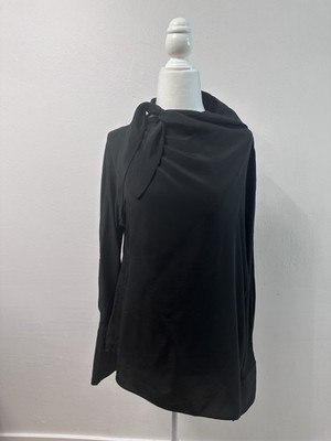 Scanlan Theodore Silk Black Blouse with Neck Tie