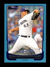 2012 BOWMAN BLUE #8 TYLER THORNBURG RC 154/500 BREWERS