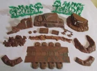 1960's Battleground Playset Marx Hard plastic Terrian Pill box Bridge Bunkers