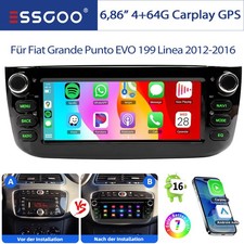Android 16 Autoradio Carplay Für Fiat Grande Punto EVO 199 Linea 2012-2017 Navi