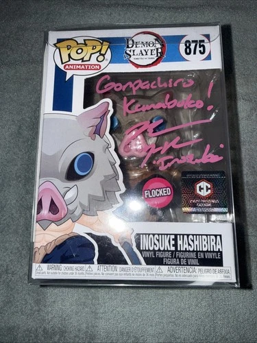 Funko POP! Demon Slayer #875 Flocked Inosuke Hashibira signed