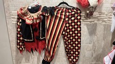 Spirit Cursed Clown Halloween Costume Scary Child Size 8-10 mask gloves