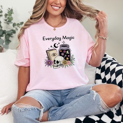 Everyday Magic Damen Ring-Spun T-Shirt Celestial Witch Goth Geschenk für Sie