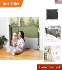 Retractable Baby Gate 41" Tall x 71" Wide, Easy Install, Indoor/Outdoor Safety