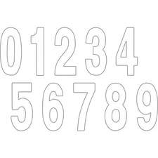 Factory Effex - 02-4469 - Standard Numbers 6in., White - No. 9