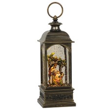 DRomance Nativity Music Snow Globe Lantern with Timer Battery Operated USB P...