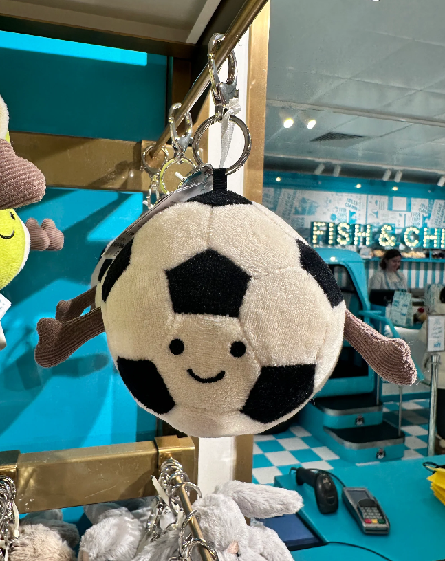 Jellycat Amuseables Sports Soccer Ball Bag Charm Key Chain Plush
