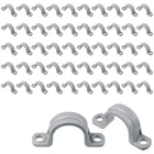 PVC Conduit Clamp 2 Hole Heavy Duty Grey Plastic U Clip 50 Pcs 1 Inch