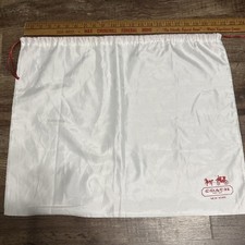 Coach drawstring Satin dust bag 22x19  Horse  Carriage White Red
