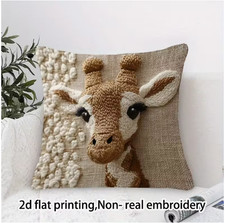THROW PILLOW COVER-Giraffe Print Modern Decorative Pillow Cover, 18"X18"