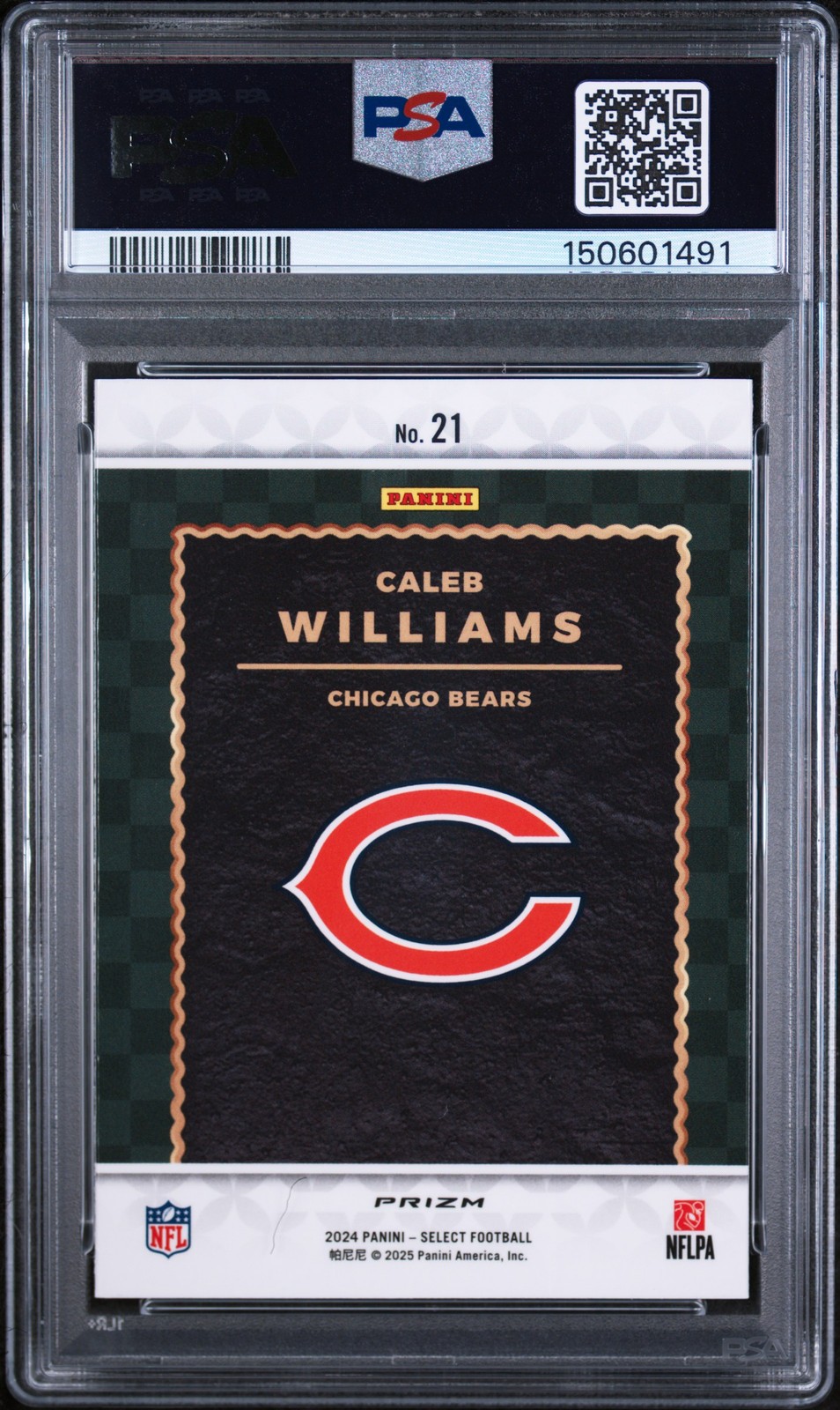 2024 PANINI SELECT SCORE SELECT THROWBACK PRIZM #21 CALEB WILLIAMS PSA 9 view 2